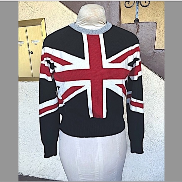 $244 MINNIE ROSE Union Jack Cotton/Cashmere Blend Sweater NWOt/sz XS - Picture 5 of 12